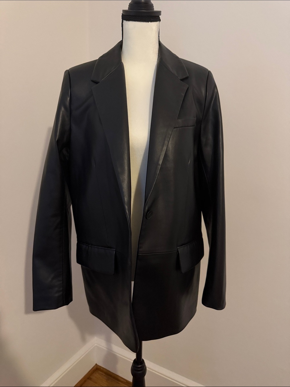 Zara Faux Leather Blazer Size Medium